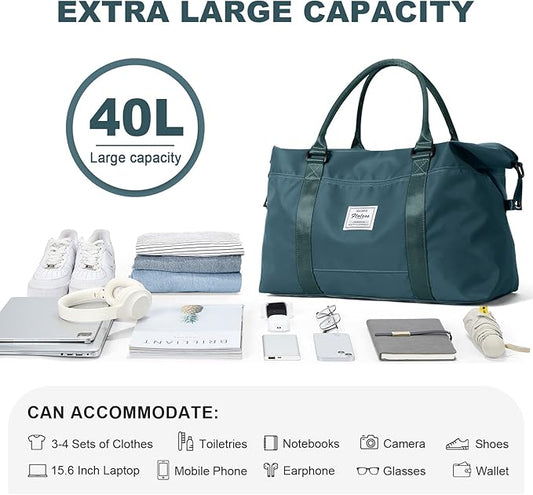 Travel Duffel Bag,Sports Tote Gym Bag,Shoulder Weekender Overnight Bag for Women