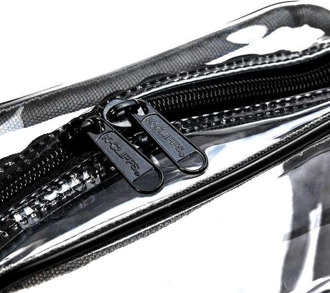 K-Cliffs Heavy Duty Clear Tote Deluxe See Through Messenger Work Bag Durable Transparent PVC Lunch Bag
