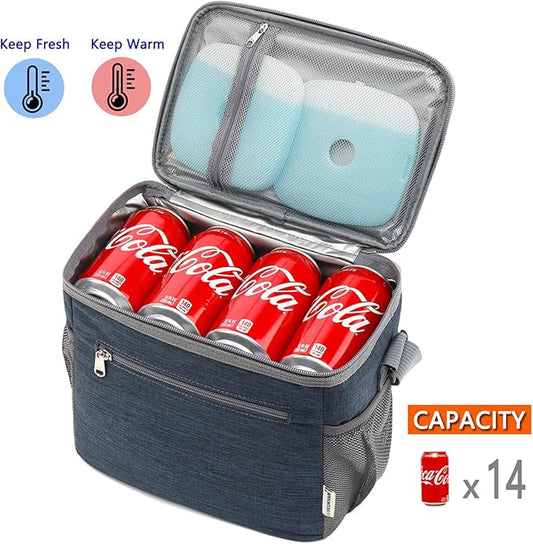 Navy Unisex Meal Holder, Durable & Safe, Long-Term Insulation, Leakproof & Water-Resistant, Large Capacity & Multi Compartments, Wide-Open-Design & Portable