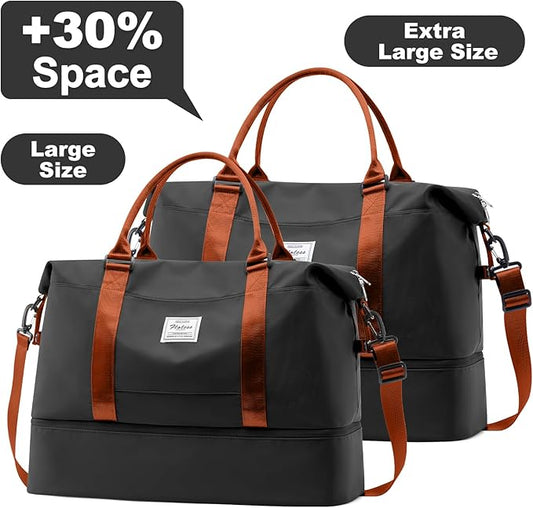 Travel Duffel Bag,Sports Tote Gym Bag,Shoulder Weekender Overnight Bag for Women