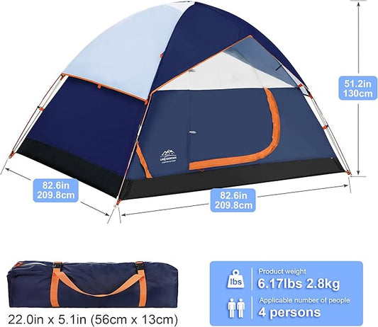 9 Pcs Camping Set,Include 1 Camp Tent,2 Sleeping Bag,2 Sleeping Pad/Camping Mat,2 Single Camping Hammock with 2 Tree Straps,2 Lightweight Bed Blanket for Family Outdoor Activities