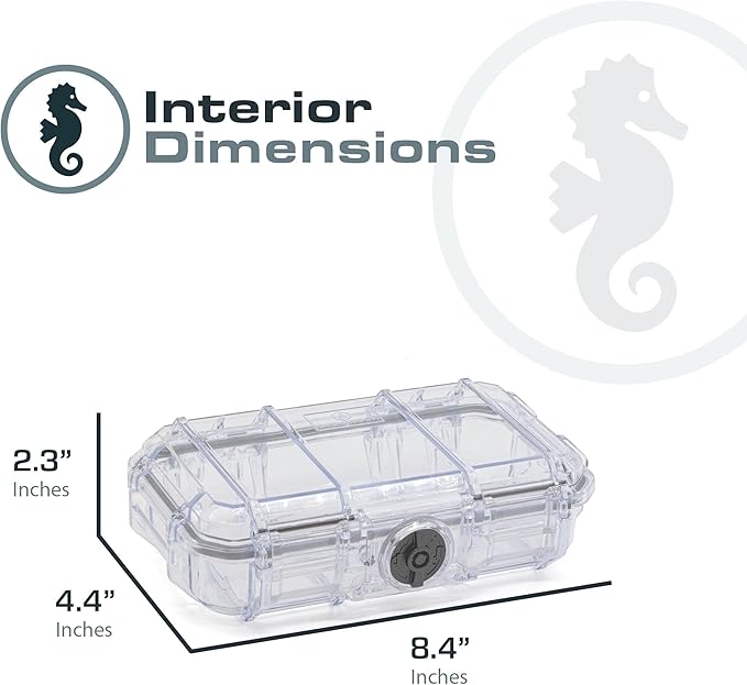 Seahorse 56 OEM Portable Waterproof Dry Box Hard Protective Micro Case - Mil Spec/USA Made / IP67 Waterproof/Lockable/Airtight/Smell Proof - for Hand Tools, Ammo Boxes, Stash Box