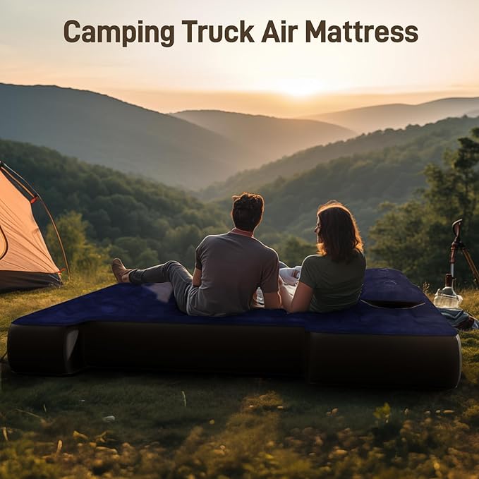 Umbrauto Truck Bed Air Mattress for 6-6.5ft Full Size Truck Beds, Inflatable Pickup Airbed Tent Sleeping Pad with Pump, Repair Patch, Pillows, Carry Bag