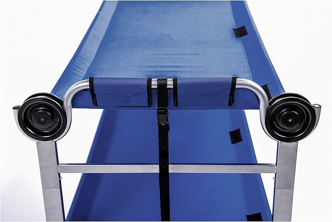 Disc-O-Bed Youth Double Cot Kid-O-Bunk, Modular for Bunk Beds, Dual Cots, or Bench with 2 Carry Bags for Portable Transport