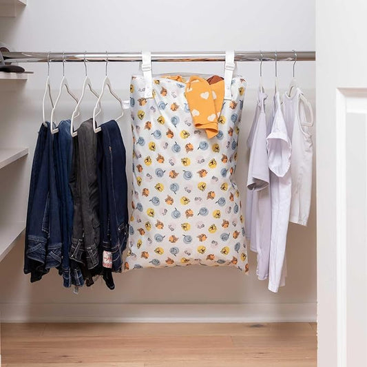 Bumkins Disney Waterproof Hanging Wet Bag Large for Baby, Laundry, Dirty Clothes, Travel, Swim Suit, Cloth Diapers, Pool, Towels, Daycare, Beach, Zip Reusable Bag, Vacation Packing, XL Winnie the Pooh