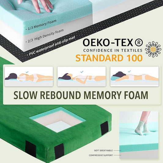 3 Inch Thick Memory Foam Sleeping Pad Camping Mattress,Portable Roll up Mattress-Car/Tent/Cot/Floor,Comfortable Sleeping Mats for Guests Kids Adult Sleepover