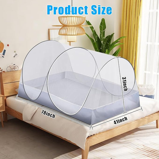 Extra Large Pop Up Mosquito Tent, Portable Foldable Mosquito Net for Bed Camping Travel Patio (78 * 41 * 31inch)
