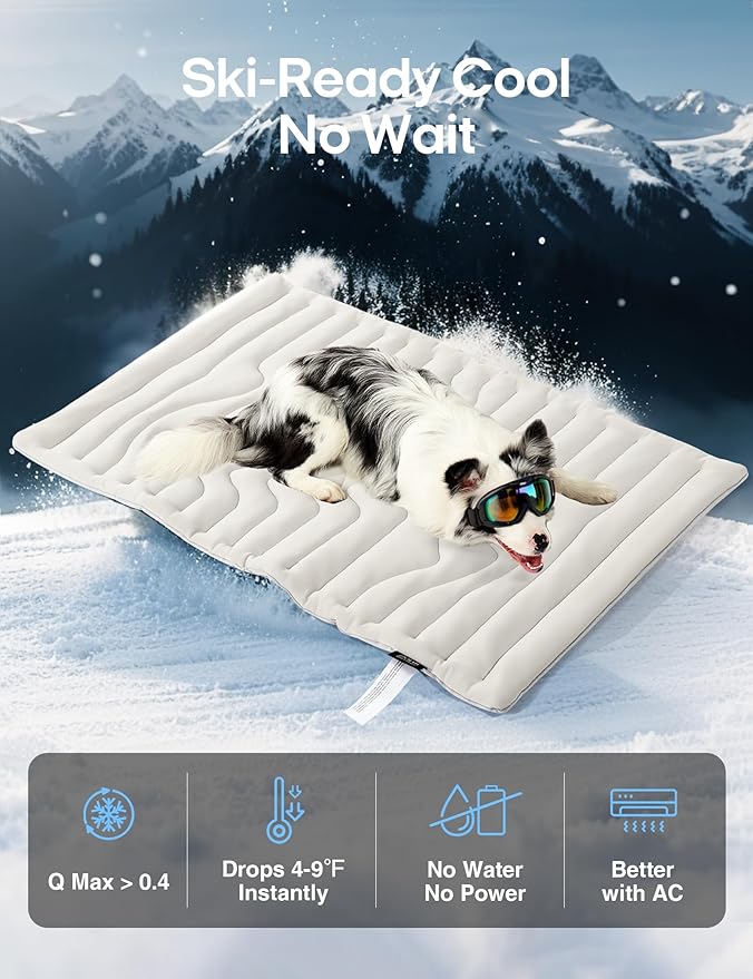 ZonLi Dog Cooling Mat, 59" x 40"Extra Large, Reversible Cooling Pad for Dogs & Cats (Cool & Warm), Durable & Machine Washable, Pet Mat for Crate, Kennel, Bed, Sofa, Arctic Grey