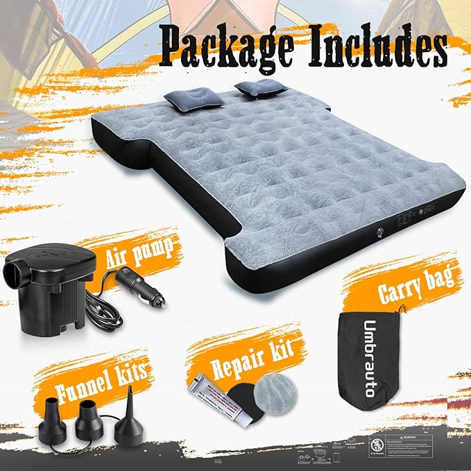 Umbrauto Truck Bed Air Mattress for 6-6.5ft Full Size Short Truck Beds, Inflatable Mattress with Pump, Pick Up Bed Air Mattress for Truck Tent Camping