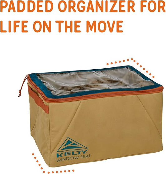 Kelty Window Seat – Camping, Tailgating, Travel Organization Hub, Road Tripping Overlanding Storage, Clear Lid, Rugged Fabrics
