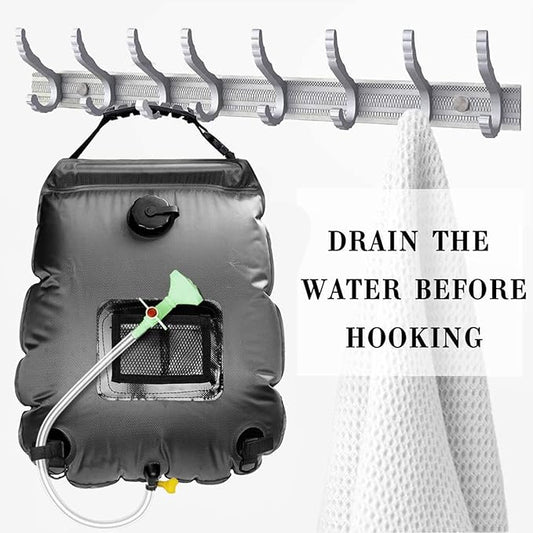 Solar Shower Bag | 5 Gal/20L Solar Heating Camping Shower Bag | Removable Hose | On-Off Switchable Shower Head | Ducha Portatil | Traveling Shower | Portable Shower for Beach Swimming, Hiking