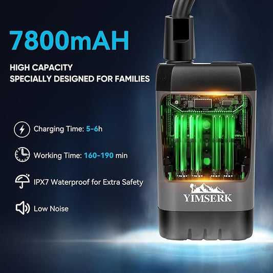 7800mAh Portable Shower for Camping, Rechargeable Electric Outdoor Shower Kit with Handbag, Filtered Shower Head, IPX7 Waterproof Shower Pump for Camp, Hiking, Car Washing, Pet Bath