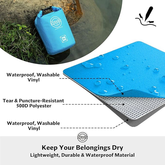 STOVER 5/10/25/30/40/55L Waterproof Dry Bag, Small Lightweight Roll Top Dry Bag Backpack w/Waterproof Phone Case, Kayaking, Travel, Hiking, Fishing, Tubing, Camping, the Beach, Men/Women (Blue)