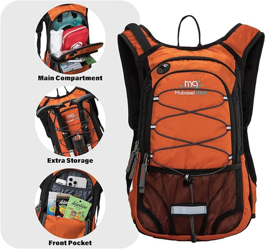 15L Insulated Hydration Backpack Pack with 2L Water Bladder Lightweight Hiking Backpack Bag for Women Men Daypack for Hiking Running Festival Camping Biking