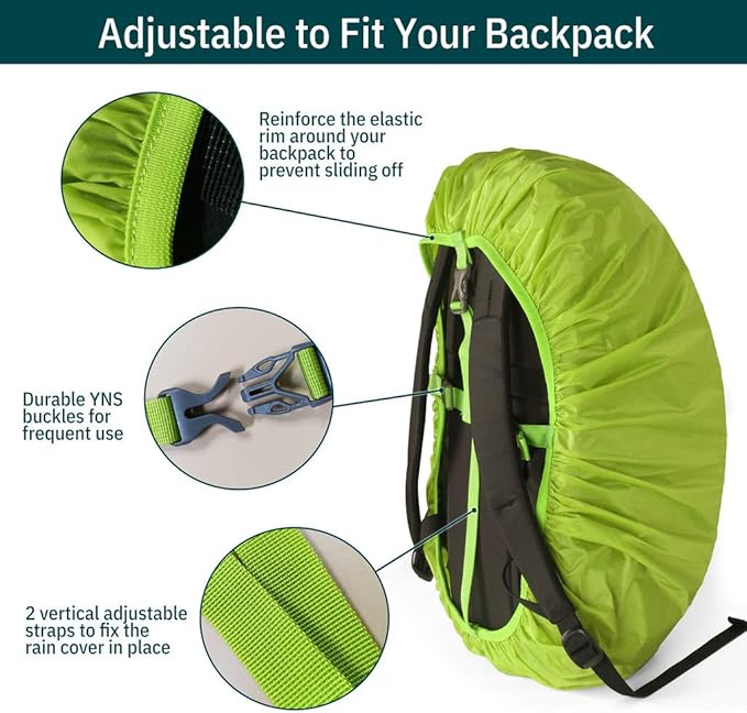 Unigear Backpack Rain Cover Waterproof Rating 5000mm, Ultraportable and Durable with 2 Anti-Slip Buckle Strap, Integrated Carry Pouch Design