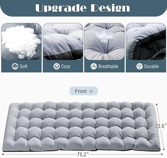 ABORON Folding Camping Cot for Adults, Heavy Duty 3-in-1 Bed for Guest Sleeping, Adjustable Double-Layer 1200D with Mattress & Carrying Bag for Home, Office, Vacation, Hospital Use