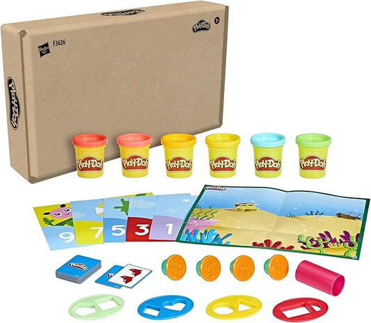 Play-Doh Create & Count Numbers Playset with 6 Double-Sided Playmats, 10 Counting Flashcards & 6 Cans, Back to School Classroom Supplies, Preschool Toys, Ages 2+ (Amazon Exclusive)