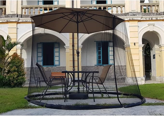 10FT Mosquito Net for Patio Umbrella Outdoors Screen Polyester Hanging Tent (Mosquito Net Only) (10FT)