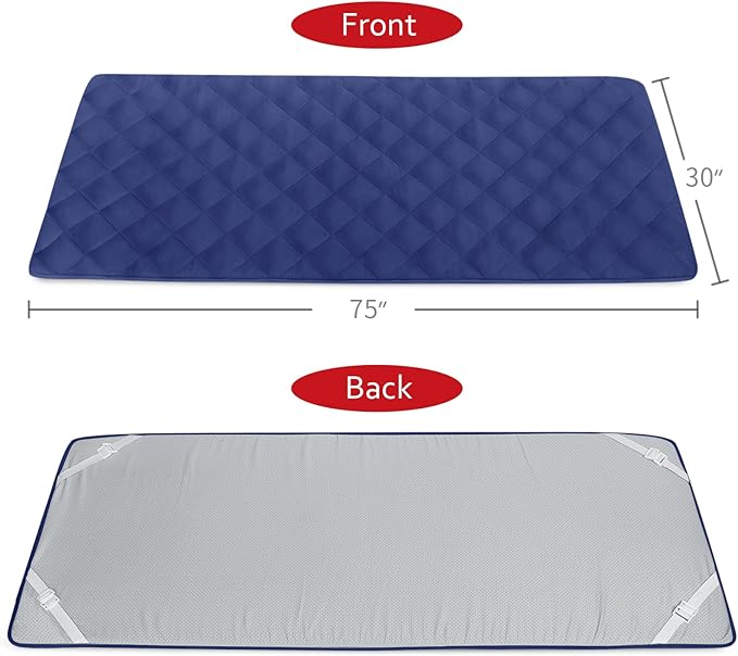 Quilted Foam Mattress Topper Pad, Non-Slip Super Soft Comfortable 75"x30", Cool Sleeping Pad for Camp Cot/RV Bunk/Narrow Twin Beds