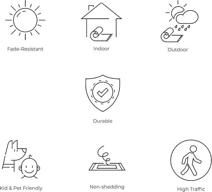 JONATHAN Y SMB105D-4SQ Estrella Bohemian Medallion Textured Weave Black/Gray 4' Square Indoor/Outdoor Area Rug, Pet Friendly, Non-Shedding, Stain Resistant, Easy-Cleaning for Backyard, Patio, Porch