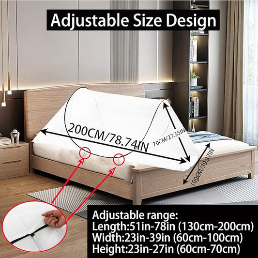 CMINGJ Large Pop Up Mosquito Tent, Portable Foldable Mosquito Net for Bed Camping Travel Patio,Mosquito Net for Adults Baby (78 * 39 * 27inch) (Black Adjustable Size)