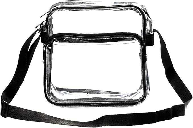 K-Cliffs Heavy Duty Clear Tote Deluxe See Through Messenger Work Bag Durable Transparent PVC Lunch Bag