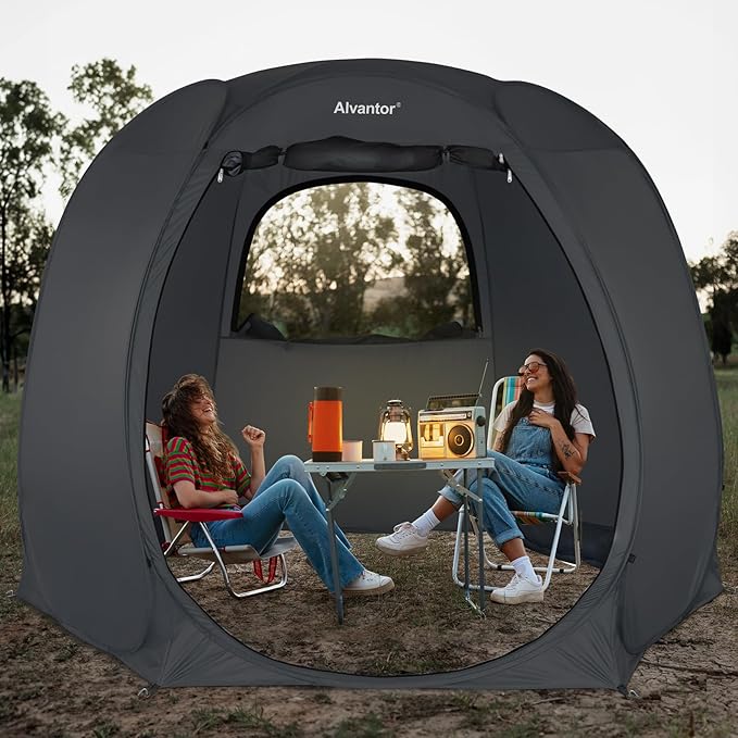 10'x10'Pop Up Outdoor Camping Tent Canopy Sun Shade Gazebo Screen Tent All Season Sun Shelter Patio Screen House Room, Privacy Room with 2 Layers Door (Mosquito Net & Fabric) Water&UV Resistant