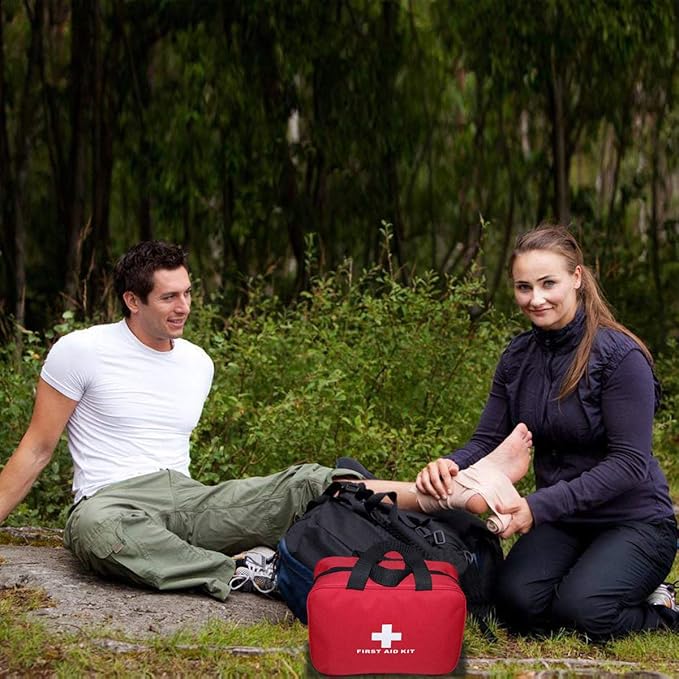 AOUTACC Nylon First Aid Empty Kit,Compact Waterproof and Lightweight First Aid Bag with Zippered for Emergency at Home, Office, Car, Outdoors, Boat, Camping, Hiking(Bag Only)