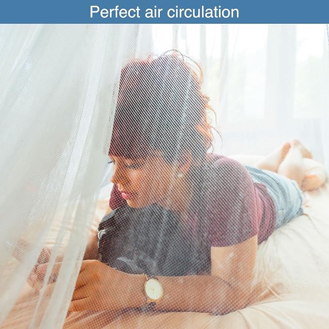 Mosquito Net for Single to King-Sized Beds – Fully-Enclosed Bed Canopy for Travel or Decoration – Free Bag, Hanging Kit & Adhesive Ceiling Hooks for Easy Setup