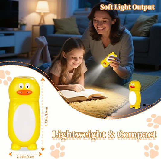 KunHe 4 Pack Animal Flashlights Stocking Stuffers Kids Small Mini LED Flashlight Camping Essentials for Kids Toddlers Lantern Cute Flashlight Christmas Gift for Girls Boys