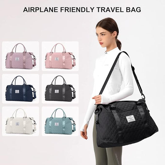 Travel Duffel Bag,Sports Tote Gym Bag,Shoulder Weekender Overnight Bag for Women