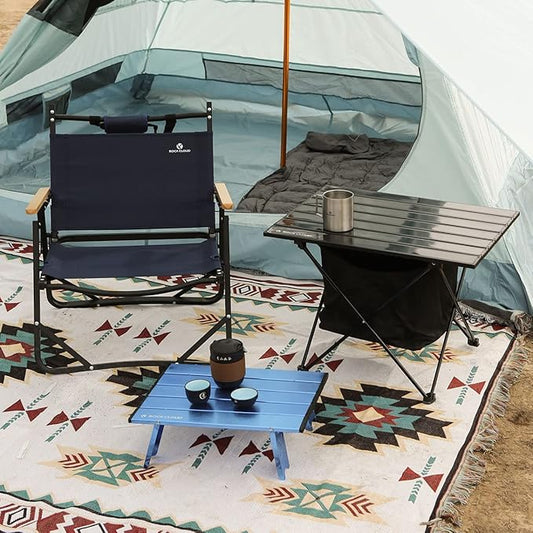 ROCK CLOUD Portable Camping Table Ultralight Aluminum Camp Table with Storage Bag Folding Beach Table for Camping Hiking Backpacking Outdoor Picnic