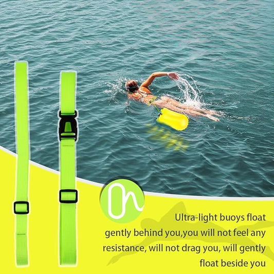 Swim Buoy for Open Water, High-Visibility Swim Safety Float Waterproof Dry Bag for Swimmers Triathletes Kayakers Snorkelers, Swimming Open Water Buoy for Safer Swim Training