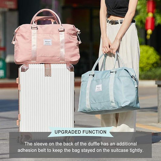 Travel Duffel Bag,Sports Tote Gym Bag,Shoulder Weekender Overnight Bag for Women