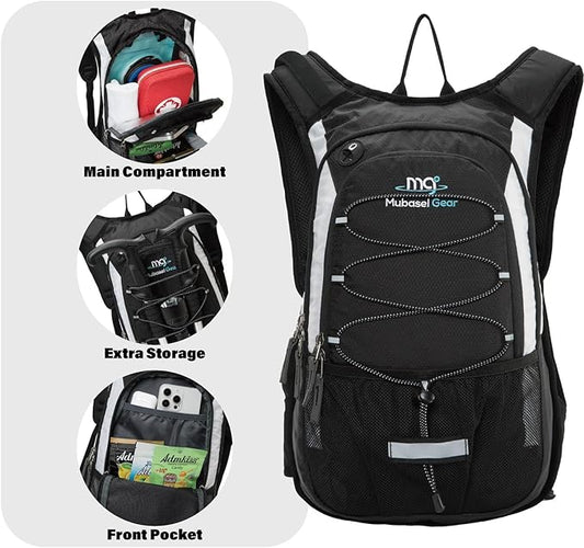 15L Insulated Hydration Backpack Pack with 2L Water Bladder Lightweight Hiking Backpack Bag for Women Men Daypack for Hiking Running Festival Camping Biking