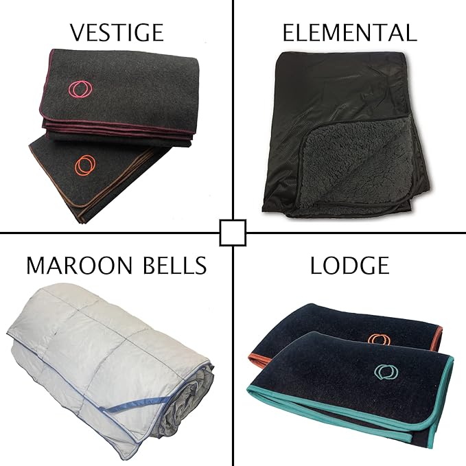 "Elemental Stadium Sherpa Blanket, Waterproof, Windproof, Picnic, Wheelchair, Camping, Concerts, Bag with Shoulder Strap and Carrying Handle, 56" x 80"