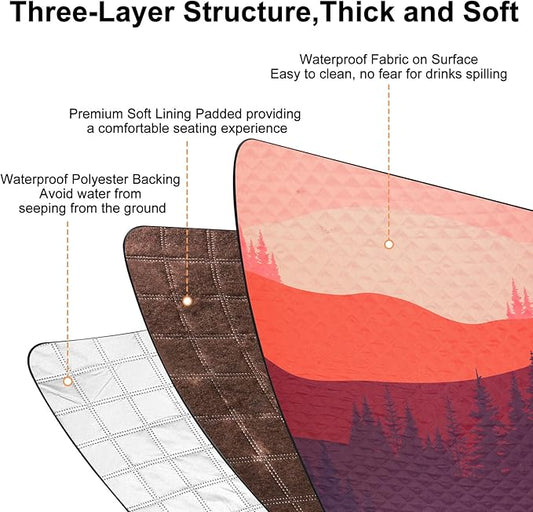 ICOSY Picnic Blankets Beach Blanket, Waterproof Outdoor Blanket Sandproof Picnic Camping Mat Camping Essentials 78" x 59"