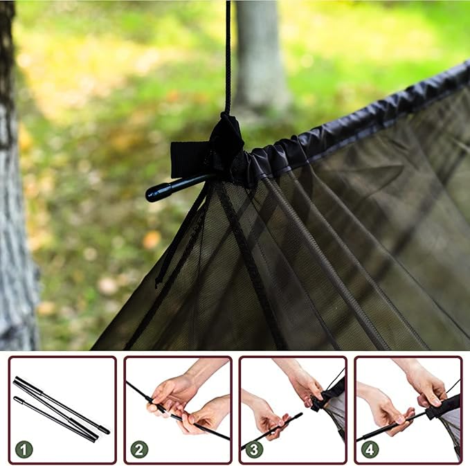 No-See-Ums Camping Mosquito Net Bed Compact and Ultra-Light for Travel,Finest Holes Mesh 2000 Noseeum Netting for Camping and Hiking, Without Sleeping Mat