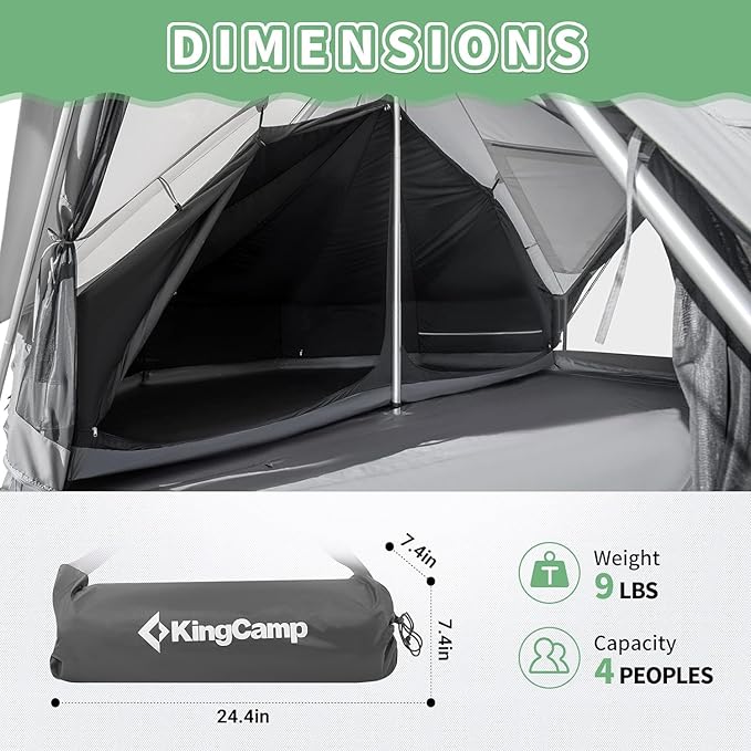 KingCamp Khan Palace Glamping Privacy Mesh Inner Tent, High Density Mesh Fabric with Great Ventilation, for Camping & Hiking