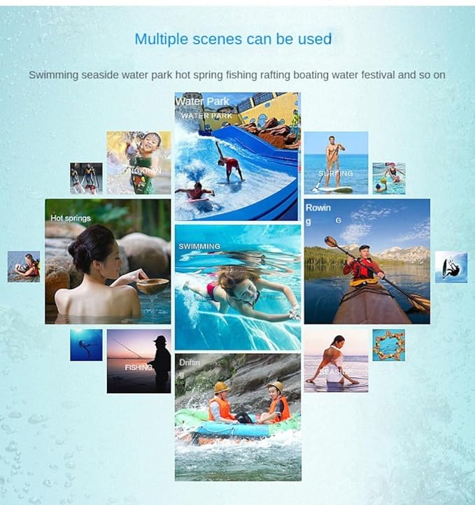 2-Pack Waterproof Bag with Adjustable Waistband and Touch Sensitive Screen, Keeping Your Phone and Valuables Dry, Perfect for Drifting, Swimming, Kayaking, Rowing, Fishing… (Black+Bule)