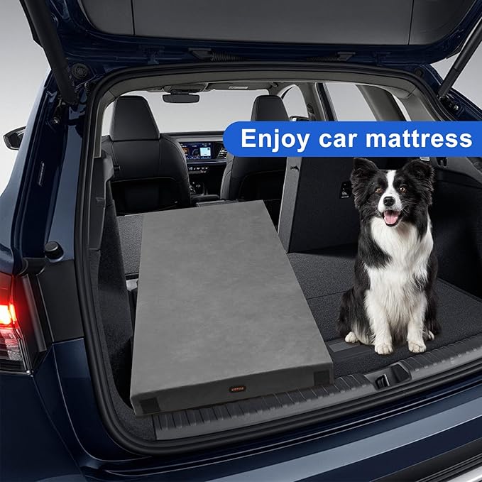 Memory Foam Camping Mattress pad, Comfortable Thick Floor Sleeping Mat for Adults with Waterproof and Non-Slip Bottom, Portable Roll Up Mattress for Sleepover Guest,Cot Mad for Car Camping