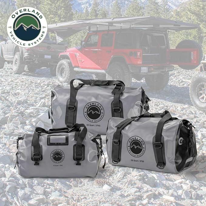 Overland Vehicle Systems Portable Dry Storage Bags (69 Quart Capacity) - Premium 1000D Construction - IPX6 Rated Waterproof Dry Bag - Heavy Duty Buckles with Robust Nylon Straps