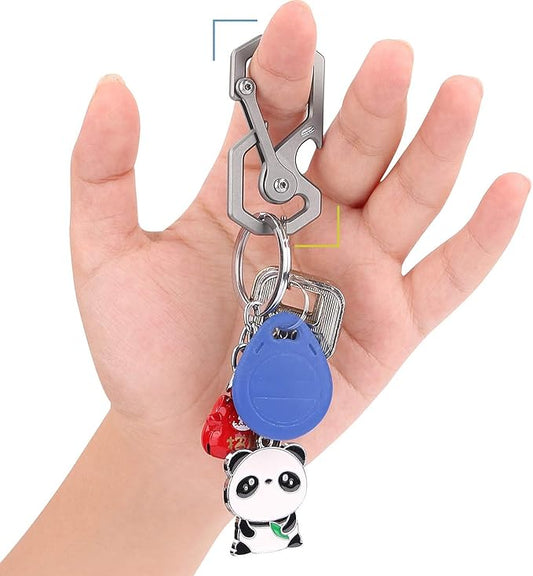 Titanium Keychain, Multifunctional Carabiner Clip Key chain Heavy Duty Car Key Organizer with Bottle Opener