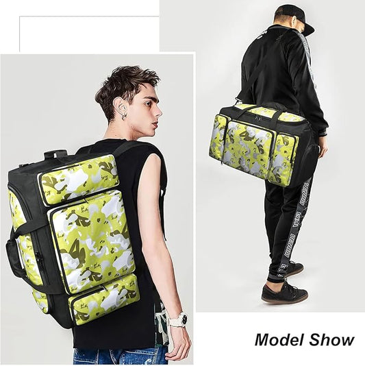 4-Way Gym Bags for Men Gym Duffle Bag Sports Duffle Bag Backpack with Shoe Compartment & Wet Pocket
