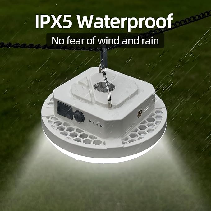 10000mAh Rechargeable Hanging Tent Lighting, Portable 30W 4000LM LED Camping Lantern with Magnet, Power Bank, 4 Lighting Modes, IPX5 Waterproof LED Flashlight for Emergency