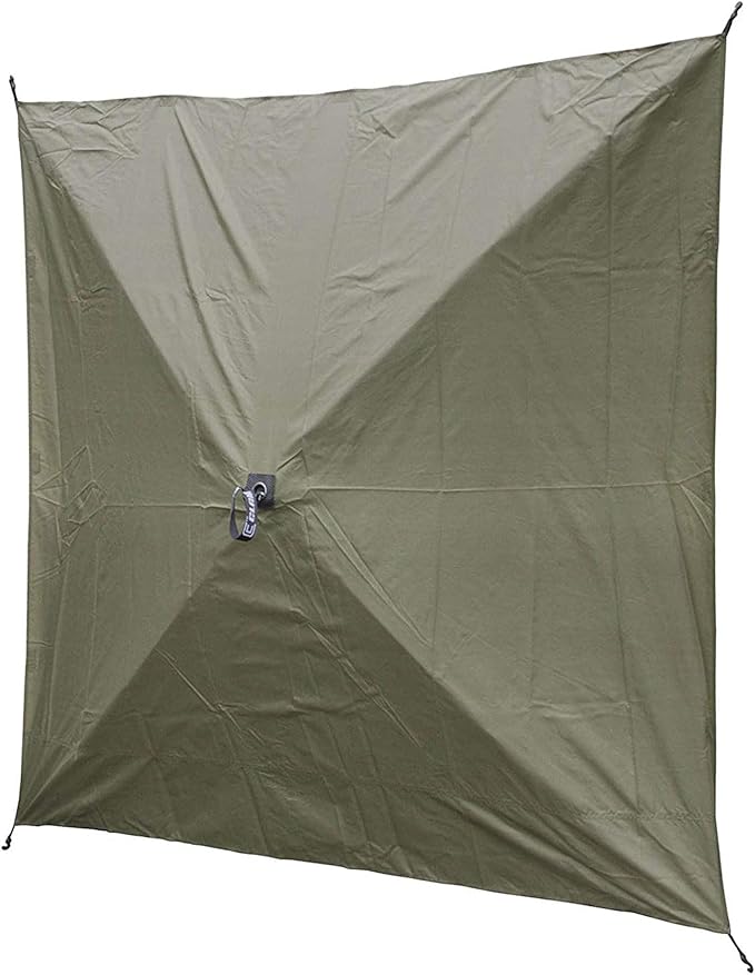 CLAM Quick Set Venture 9x9 Ft Portable Outdoor Camping Canopy Shelter, Green/Tan + Clam Quick Set Screen Hub Tent Wind & Sun Panels, Green (2 Pack)