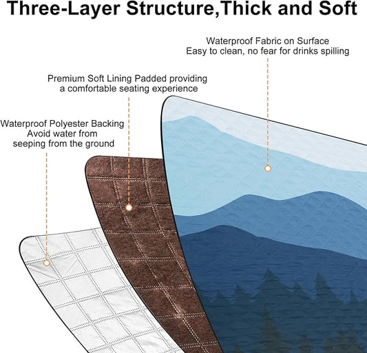 ICOSY Picnic Blankets Beach Blanket, Waterproof Outdoor Blanket Sandproof Picnic Camping Mat Camping Essentials 78" x 59"