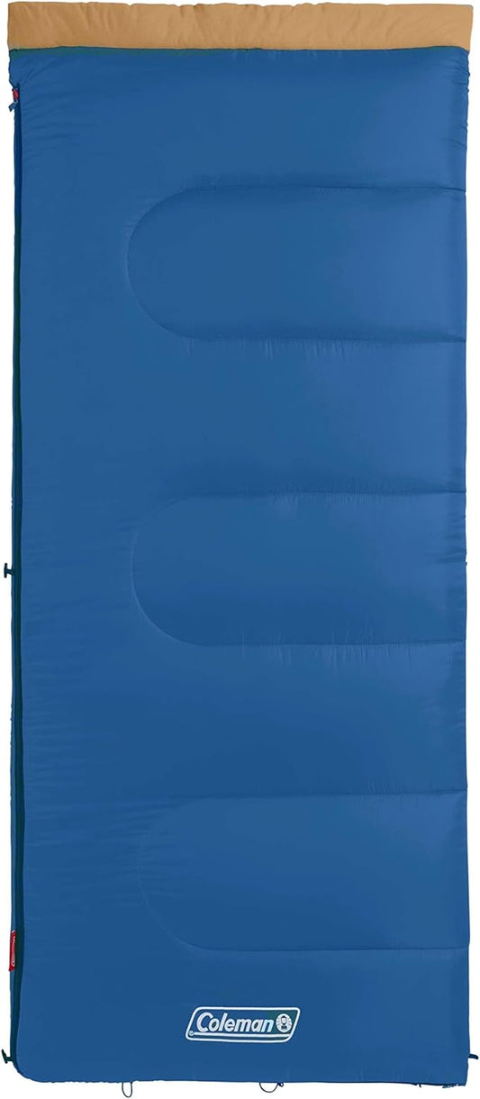 Coleman Brazos 20/30°F Adult Cool-Weather Sleeping Bag with No-Snag Zipper & Stuff Sack, Machine Washable