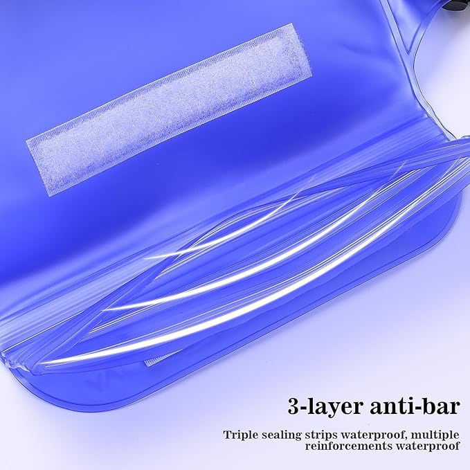 Queday 4-Pack Waterproof Pouch with Waist Strap, Screen Touchable Dry Bag with Adjustable Belt for Phone Valuables for Swimming Snorkeling Boating Fishing Kayaking Black White Pink Blue