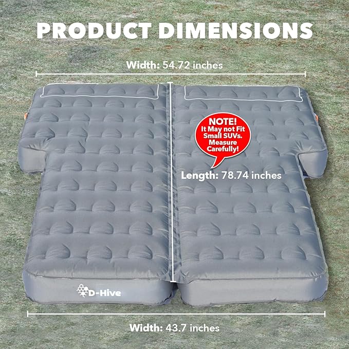 Unbeatable Durability SUV Air Mattress for Car Camping, Durable Extra Thick 300D Oxford Fabric, Quick Easy Set-Up w/Electric Pump, Car Bed Mattress, Mattress for SUV, Air Mattress